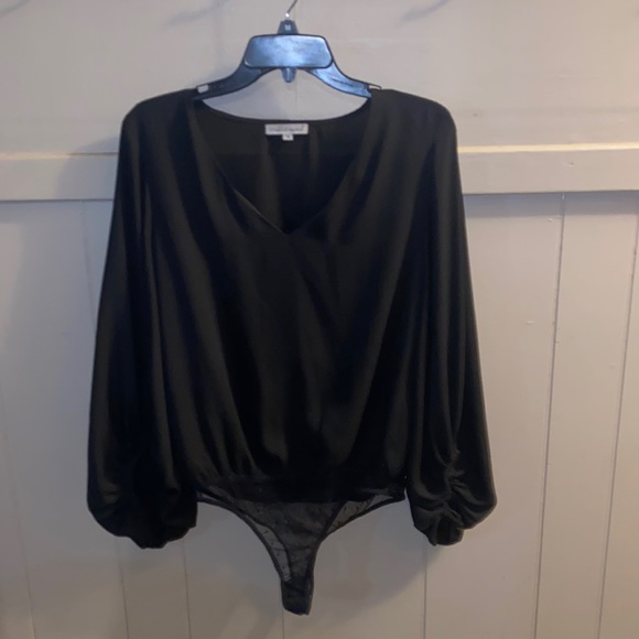 😍 Black bodysuit blouse size large - Picture 1 of 5